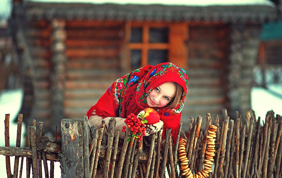 Sexy girl Women in Slavic costumes in Tokyo